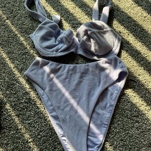 VS Lavender Terry Cloth Bikini Set